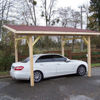 Immagine di Tettoia misure mt.3,50x5,00 h.2,10/3,10 in legno + copertura 1 posto auto art.AV3350BM