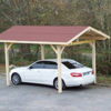 Immagine di Tettoia misure mt.3,50x5,00 h.2,10/3,09 in legno + copertura 1 posto auto art.KA3550BM
